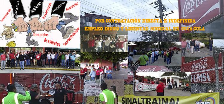 Por Contratación Directa e Indefinida, Empleo Digno y Libertad Sindical en Coca Cola | foto | SINALTRAINAL : : Sindicato Nacional de Trabajadores del Sistema Agroalimentario