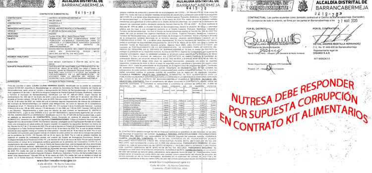 Carta a Nutresa para que Responda por Supuesta Corrupción Kit Alimentarios | foto | SINALTRAINAL : : Sindicato Nacional de Trabajadores del Sistema Agroalimentario