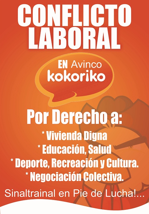 conflicto laboral en  AVINCO 